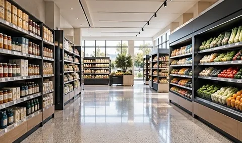 Espacio de supermercados, imagen conceptual